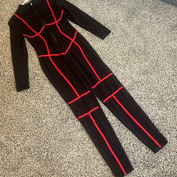 Front Zipper Long Sleeve Body con Casual Club Wear Outfits Jumpsuit Costume - Picture 3 of 9